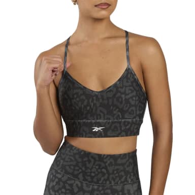 reebok спортивный бюстгальтер printed tri-back