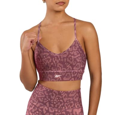 reebok спортивный бюстгальтер printed tri-back
