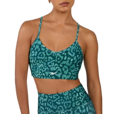 reebok спортивный бюстгальтер printed tri-back