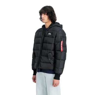 alpha industries hooded puffer fd jacket