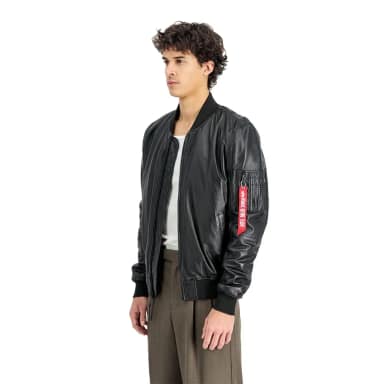 alpha industries ma-1 leather jacket