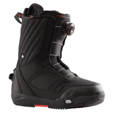 burton limelight woman step on snowboard boots