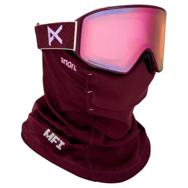 anon m4 cylindrical+bonus lens+mfi face mask ski goggles