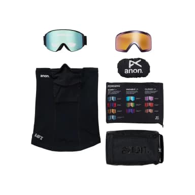 anon m4s cylindrical+mfi face mask low bridge ski goggles