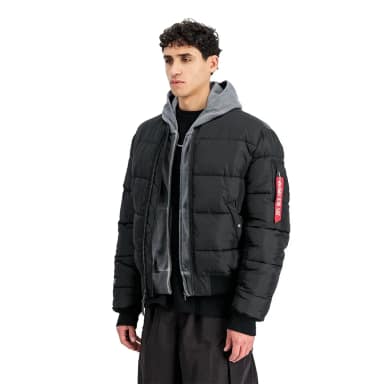 alpha industries ma-1 logo padded jacket