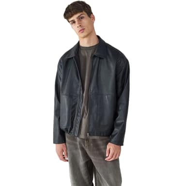 balmohk elastics leather jacket