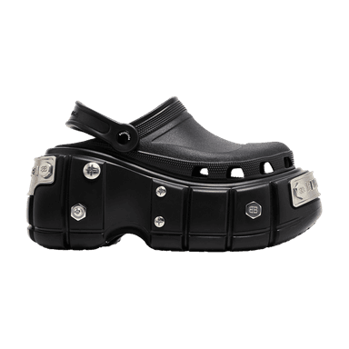 balenciaga crocs x balenciaga wmns hardcrocs slide 'nero silver'