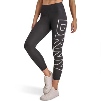 dkny balance compression exploded logo 7/8 high waist leggings