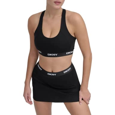 dkny спортивный бюстгальтер logo elastic scoop