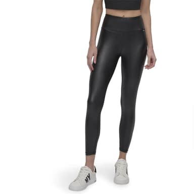 dkny faux leather 7/8 high waist leggings