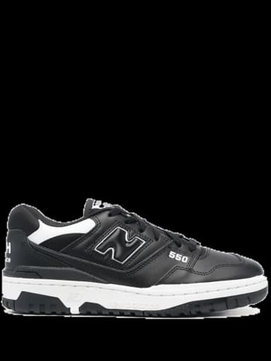 new balance leather lace-up logo patch sneakers