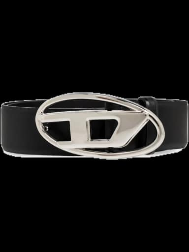 diesel 4cm leather belt with oval d buckle