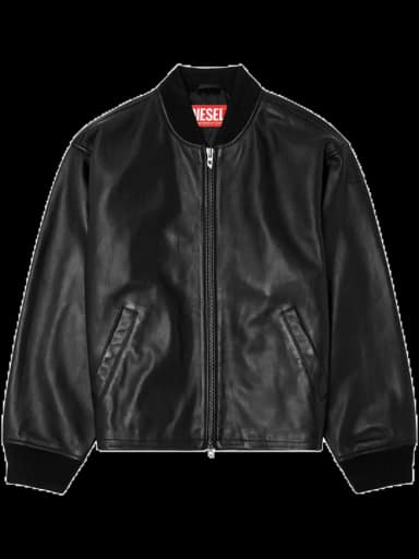 diesel waxed-leather bomber jacket