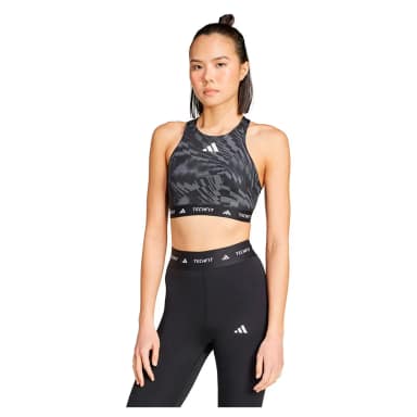 adidas спортивный бюстгальтер средней поддержки techfit high neck print