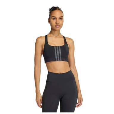 adidas спортивный бюстгальтер средней поддержки optime workout 3 stripes