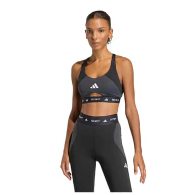 adidas спортивный бюстгальтер средней поддержки techfit workout color block