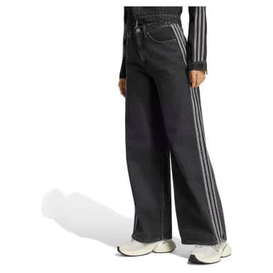 adidas originals wide leg high waist jeans
