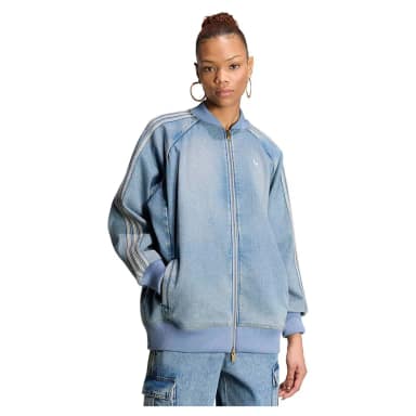 adidas originals sst oversized track denim jacket