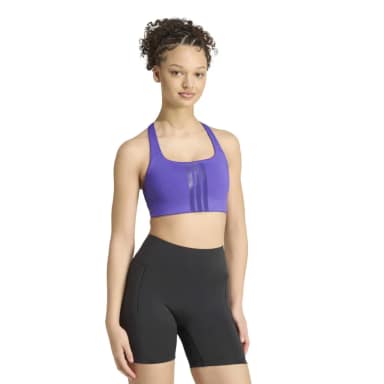 adidas спортивный бюстгальтер средней поддержки optime workout 3 stripes