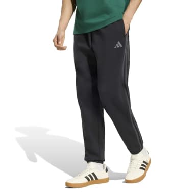 adidas essentials 3 stripes fleece tapered cuffed joggers