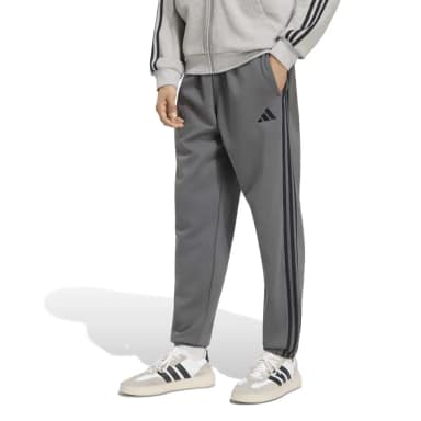 adidas essentials 3 stripes fleece tapered cuffed joggers