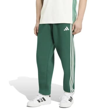 adidas essentials 3 stripes fleece tapered cuffed joggers