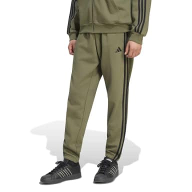 adidas essentials 3 stripes fleece tapered cuffed joggers