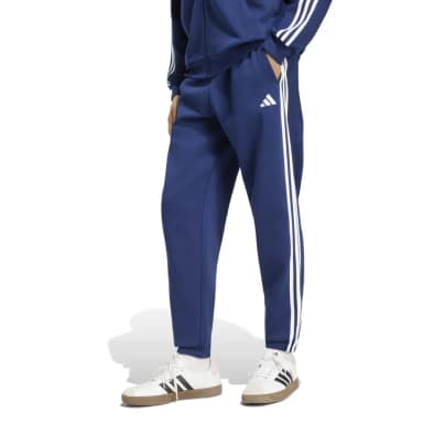 adidas essentials 3 stripes fleece tapered cuffed joggers
