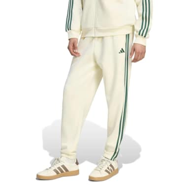 adidas essentials 3 stripes fleece tapered cuffed joggers