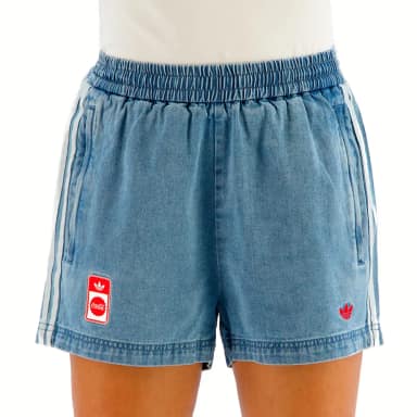 adidas originals coca-cola denim shorts