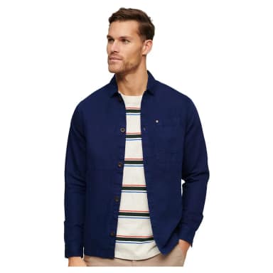 superdry merchant linen blend overshirt
