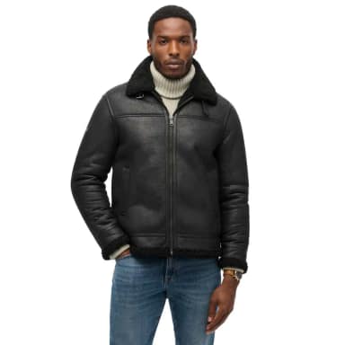 superdry aviator leather jacket