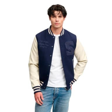 superdry vintage patched varsity jacket