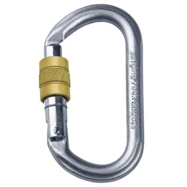 singing rock oval steel connector screw-lock snap hook