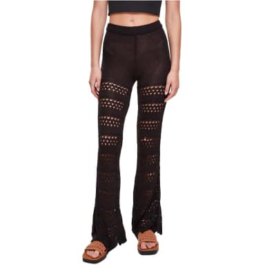 urban classics flared crochet high waist leggings