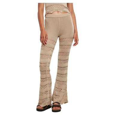 urban classics flared crochet high waist leggings