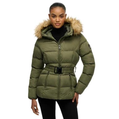 superdry fuji belted padded jacket