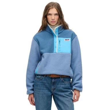 superdry colour block fleece pull over jacket