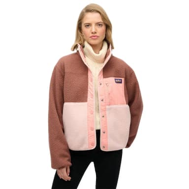 superdry colour block fleece jacket
