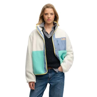superdry colour block fleece jacket