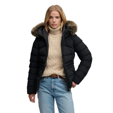 superdry faux fur fuji padded jacket