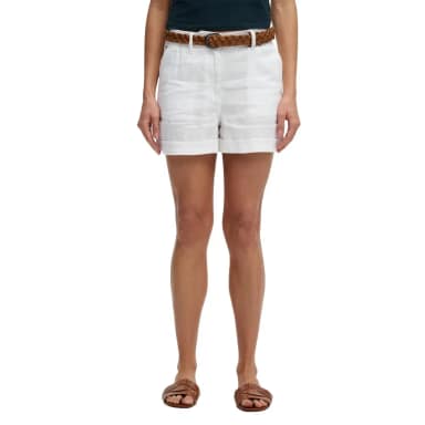 superdry mid rise linen shorts