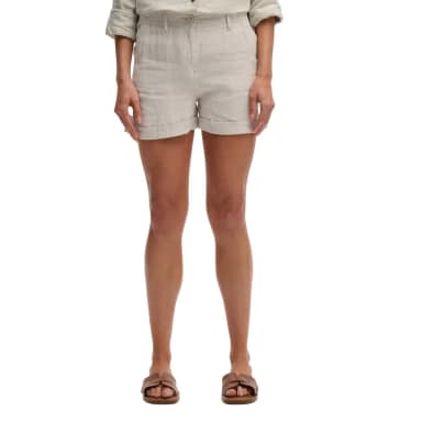 superdry mid rise linen shorts