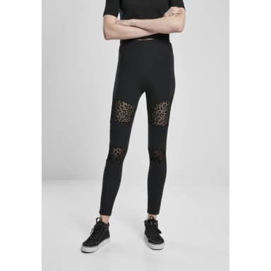 urban classics flock lace inset leggings