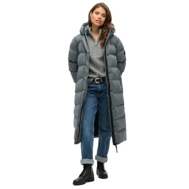 superdry microfibre longline puffer jacket