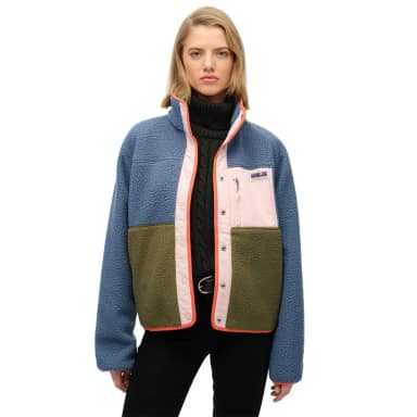 superdry colour block fleece jacket