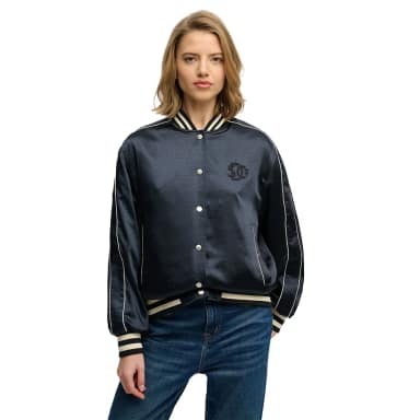 superdry varsity satin bomber jacket
